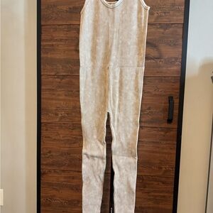 Zenana Outfitters Ribbed Light Mocha Jumpsuit